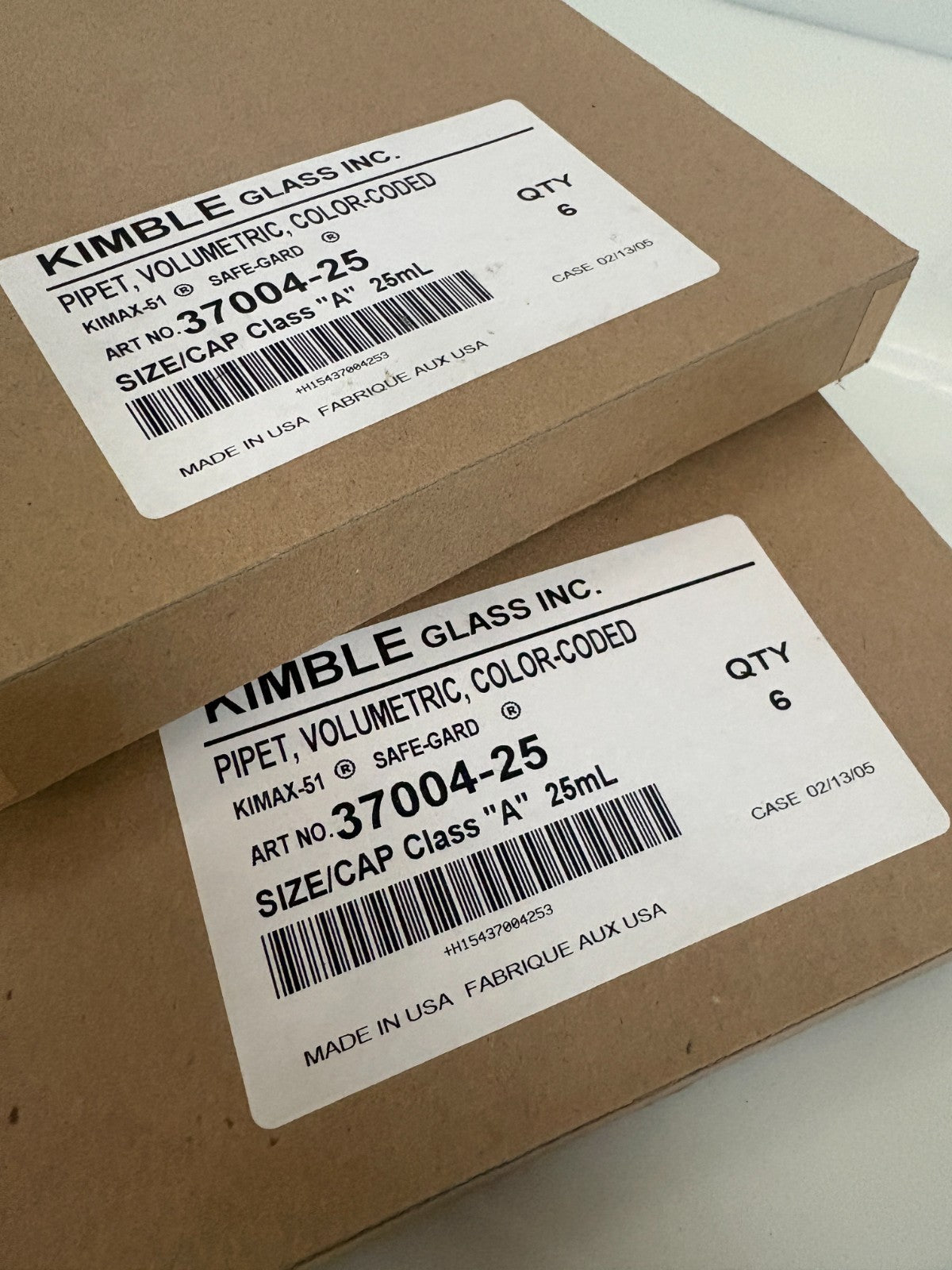 KIMBLE GLASS VOLUMETRIC COLOR CODED 25ML KIMAX-51 #9370040012 (37004-25)