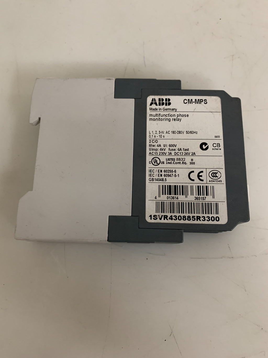 ABB MULTIFUNCTIONAL 3 PHASE MONITORING RELAY CM-MPS 1 SVR430885R3300