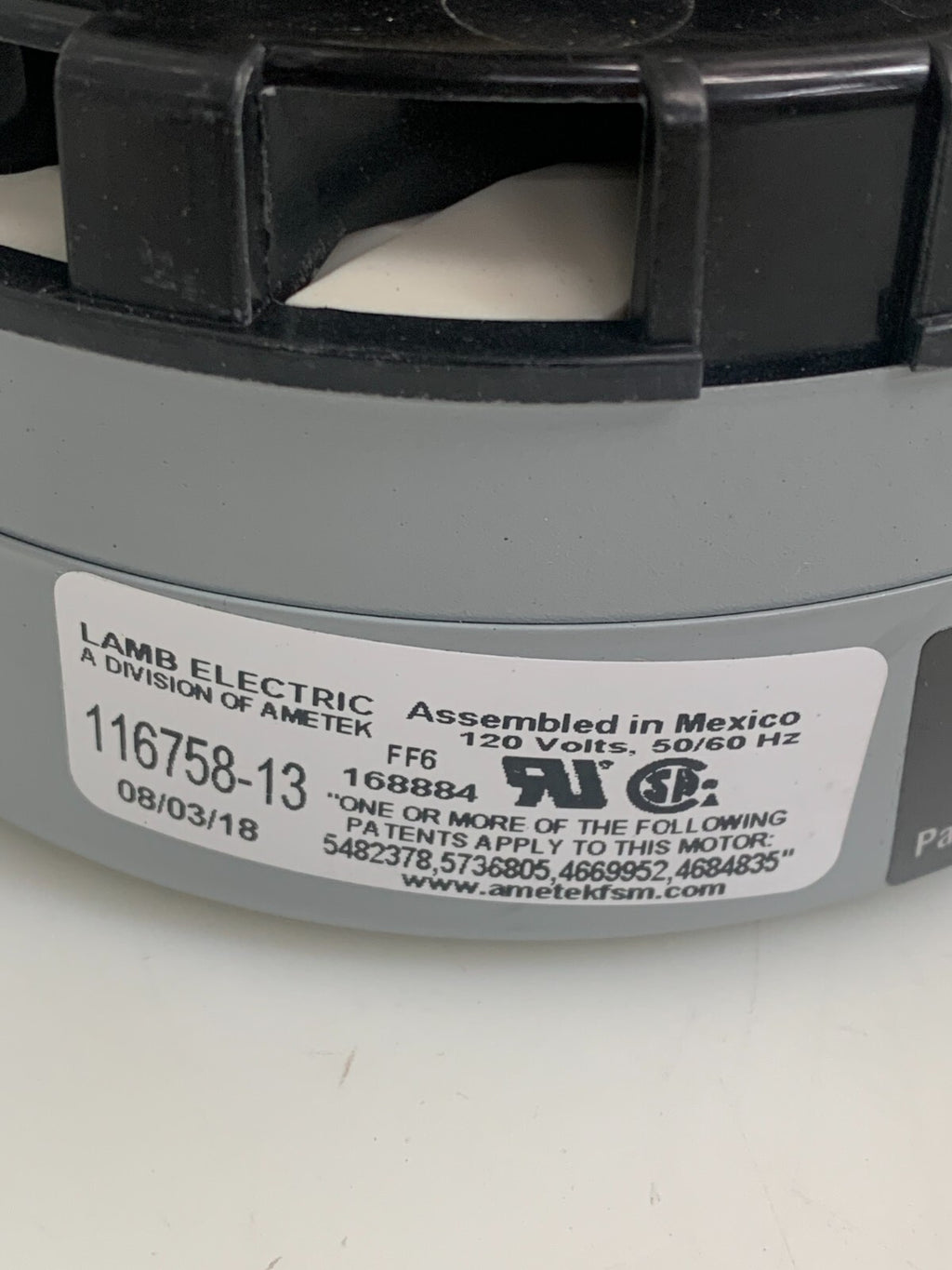 AMETEK LAMB ELECTRIC 116758-13 Vacuum Motor 120V