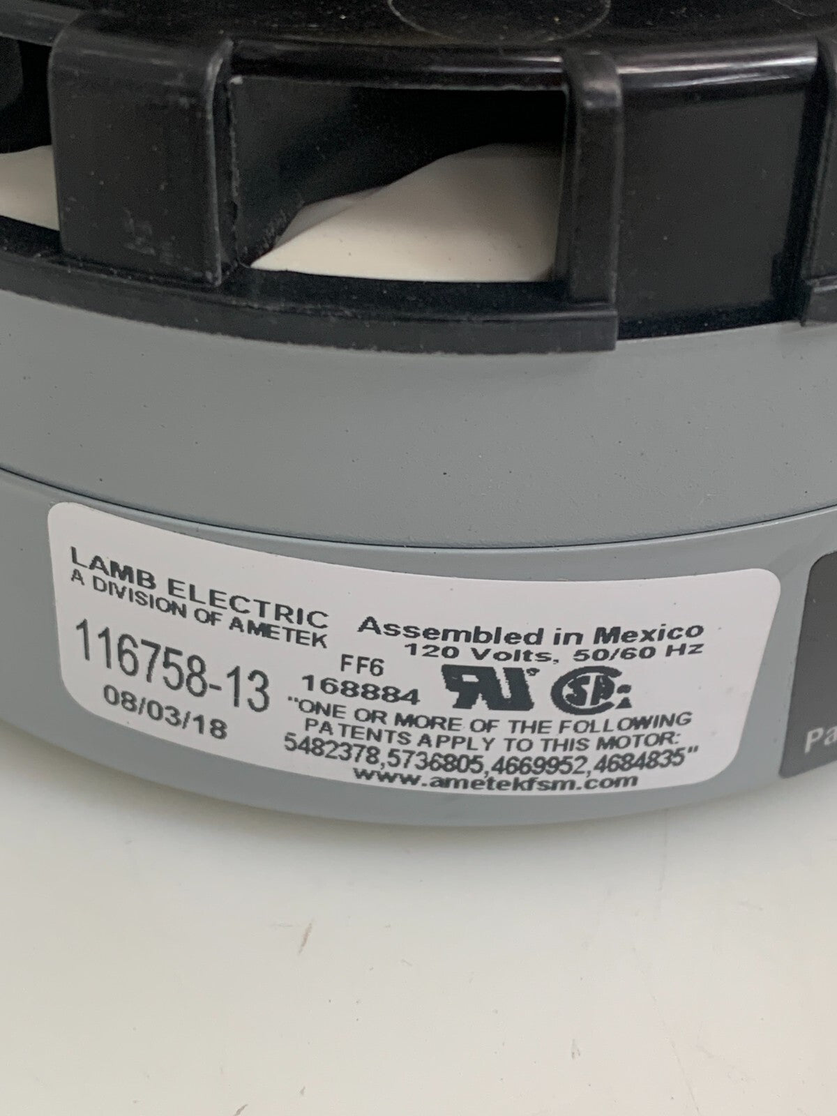 AMETEK LAMB ELECTRIC 116758-13 Vacuum Motor 120V