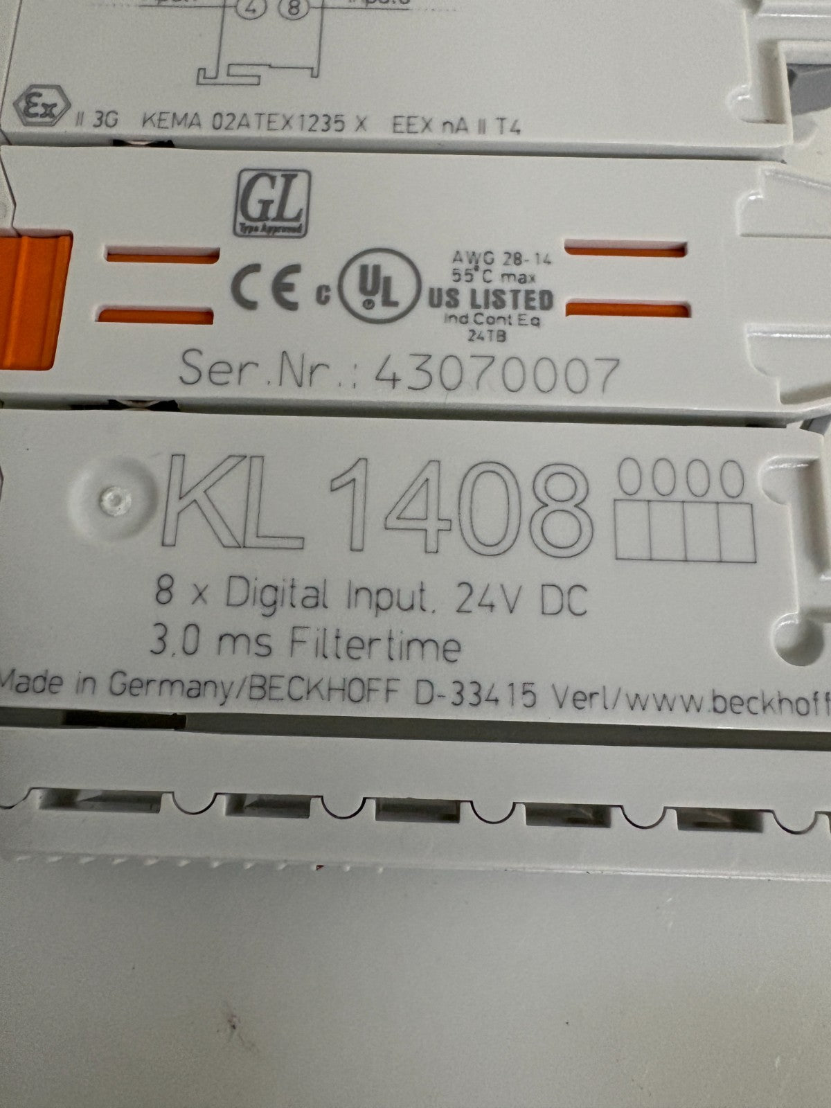 BECKHOFF 8X DIGITAL INPUT KL1408