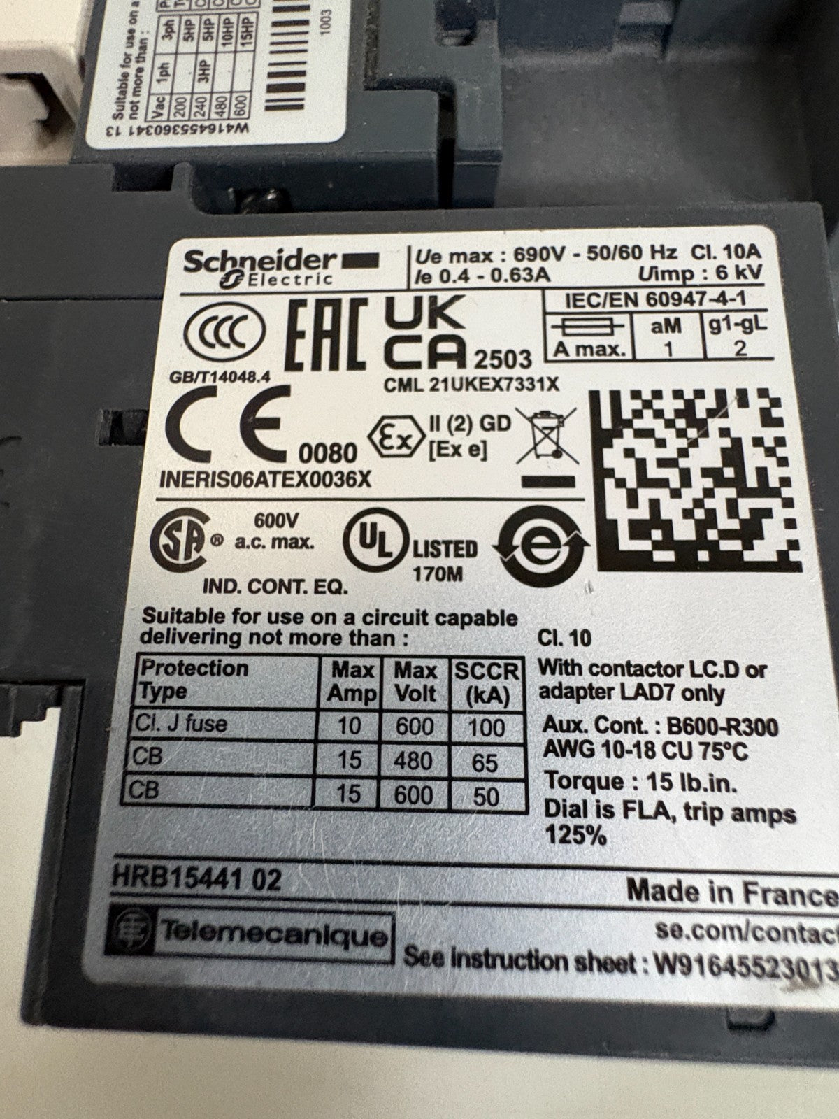SIEMENS CONTACTOR LC1 D18 W/RELAY LRD 04 