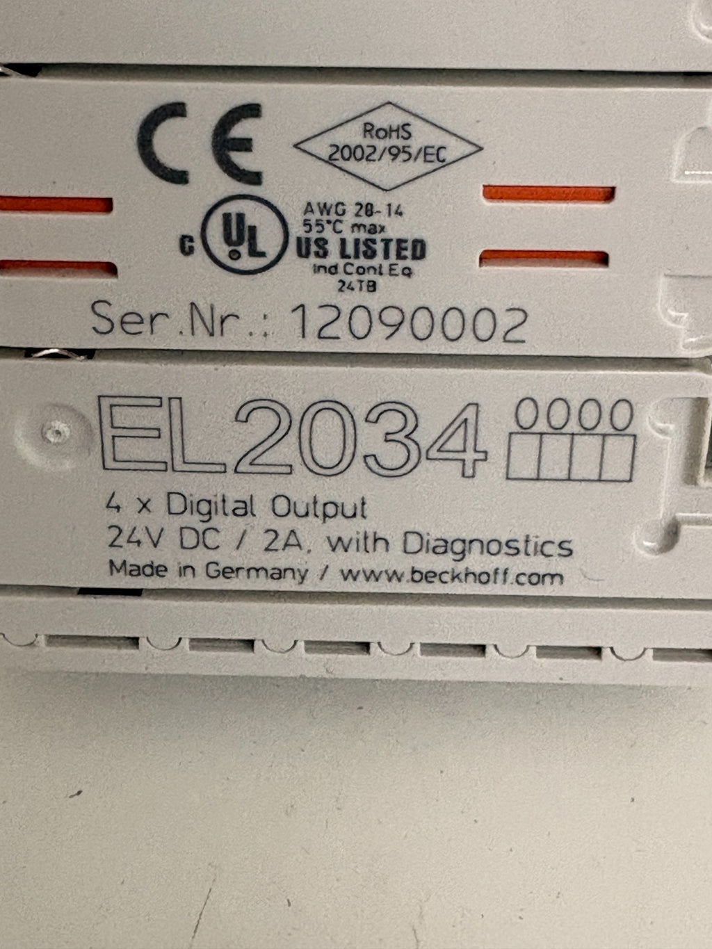 BECKHOFF 4XDIGITAL OUTPUT 24V DC EL2034