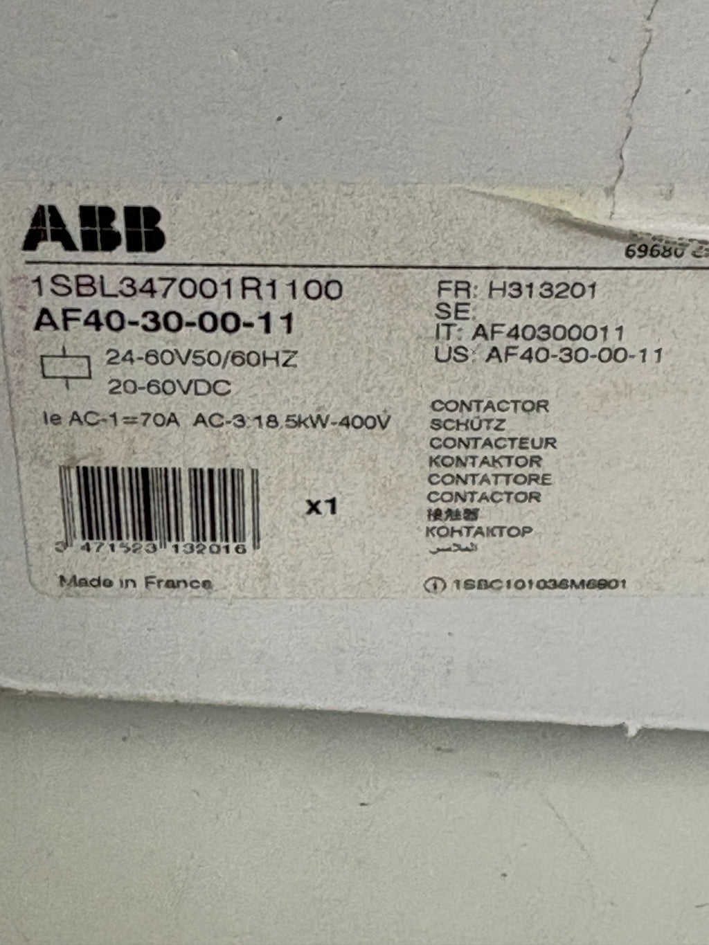 ABB 24-60V CONTACTOR AF40-30-00-11