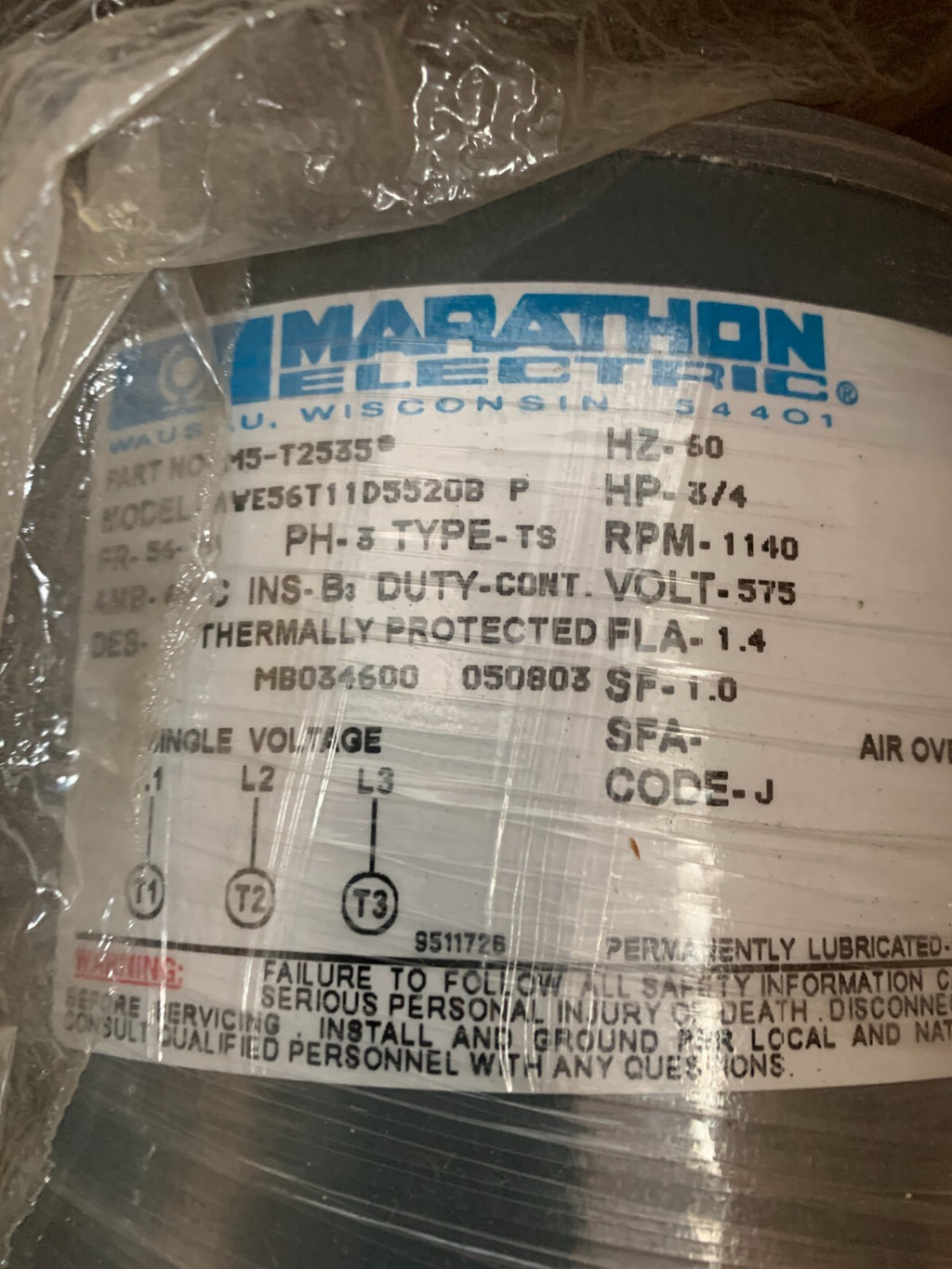 MARATHON / ROTOM  6.5'' Condenser Fan Motor  M5-T2535  3/4 HP