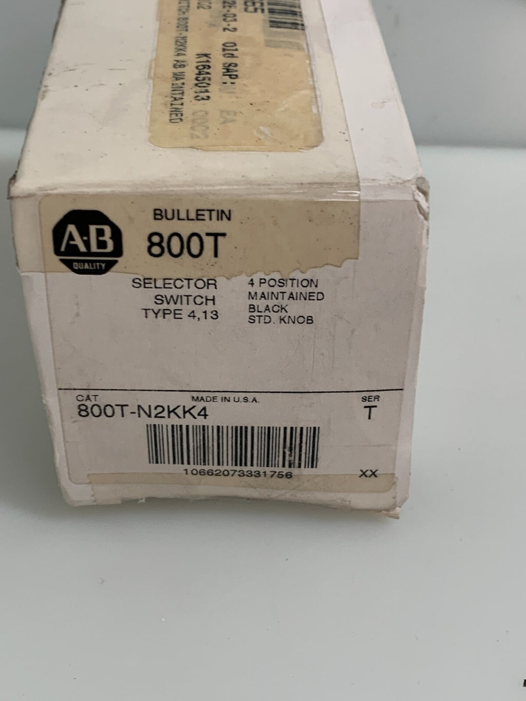 ALLEN BRADLEY SELECTOR SWITCH 800T-N2KK4