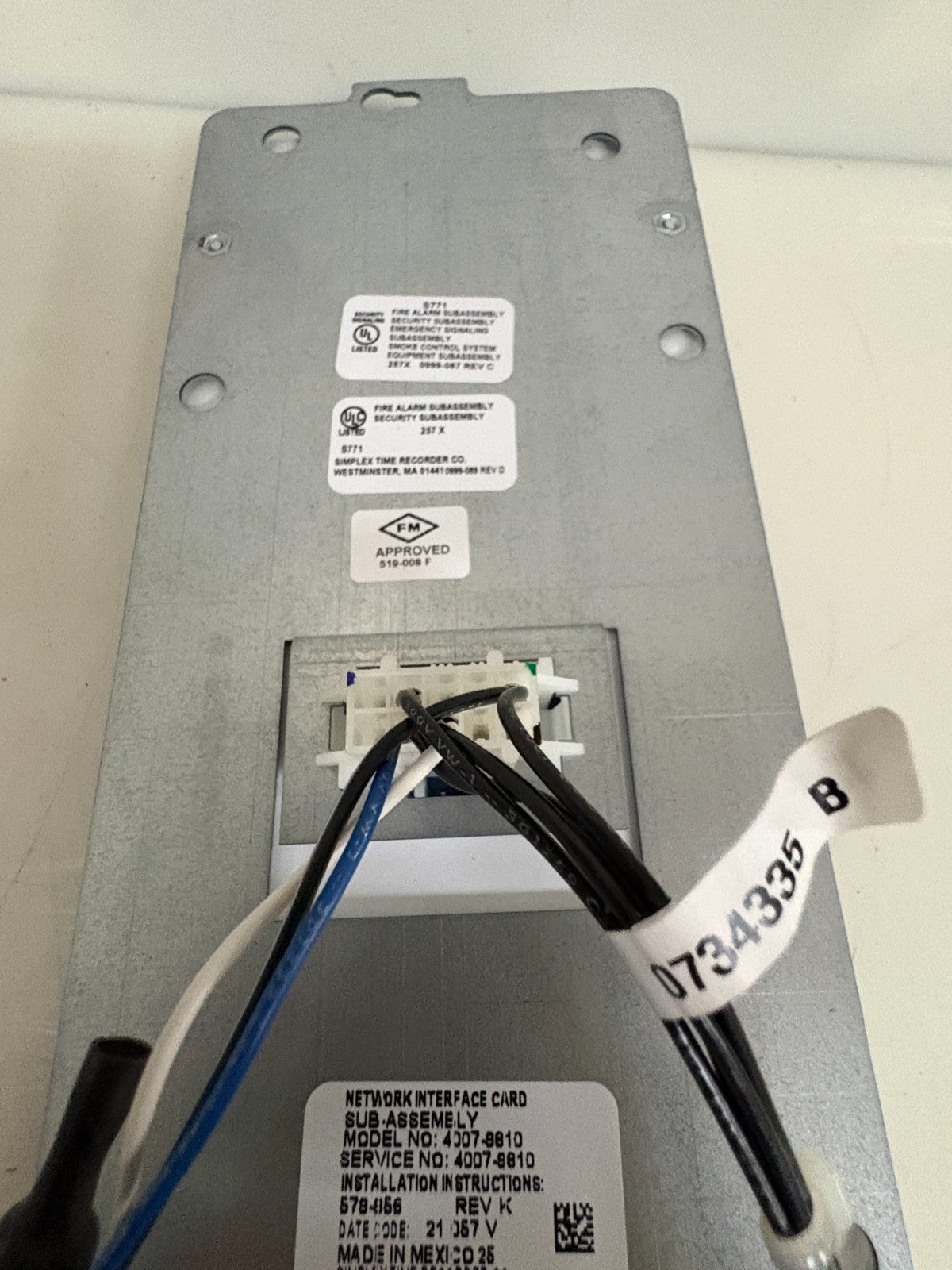 SIMPLEX FIRE ALARM NETWORK INTERFACE 4007-98103