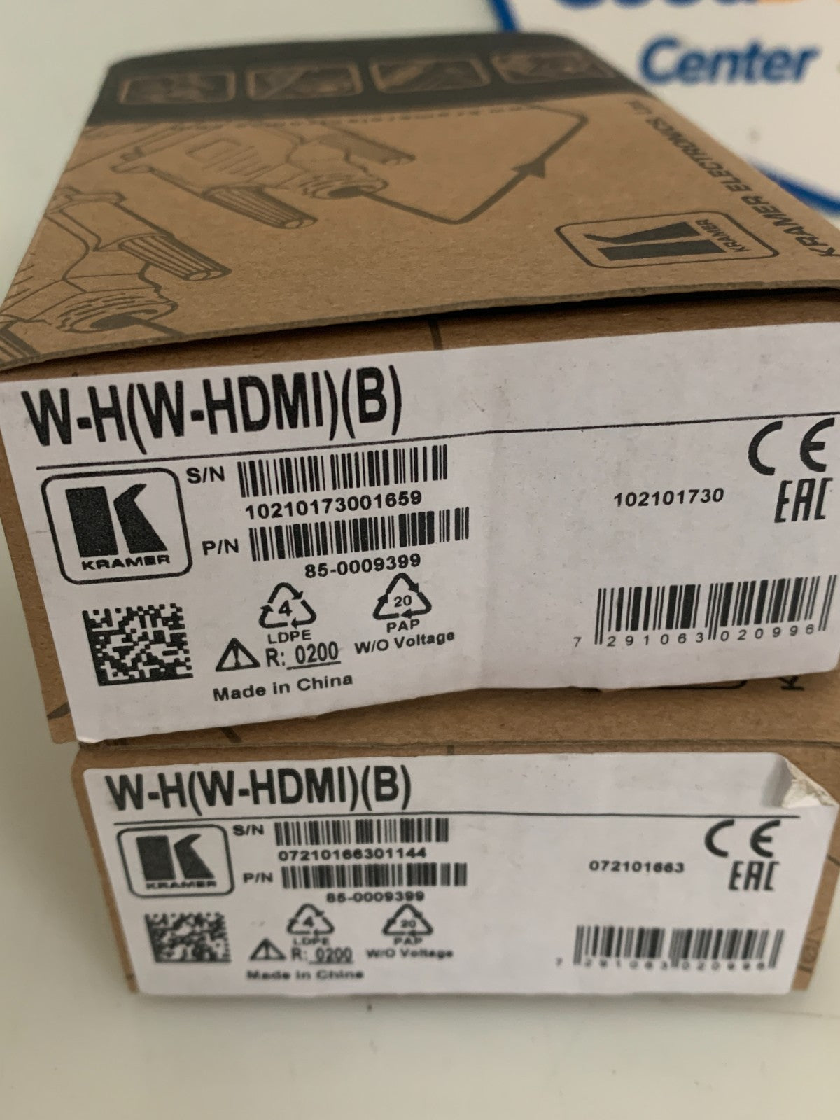 LOT OF 2 KRAMER WH HDMI WALL PLATE INSERT 85-0009399