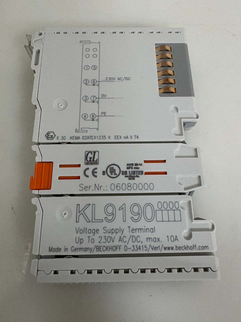 BECKOFF VOLTAGE SUPPLY TERMINAL KL91903