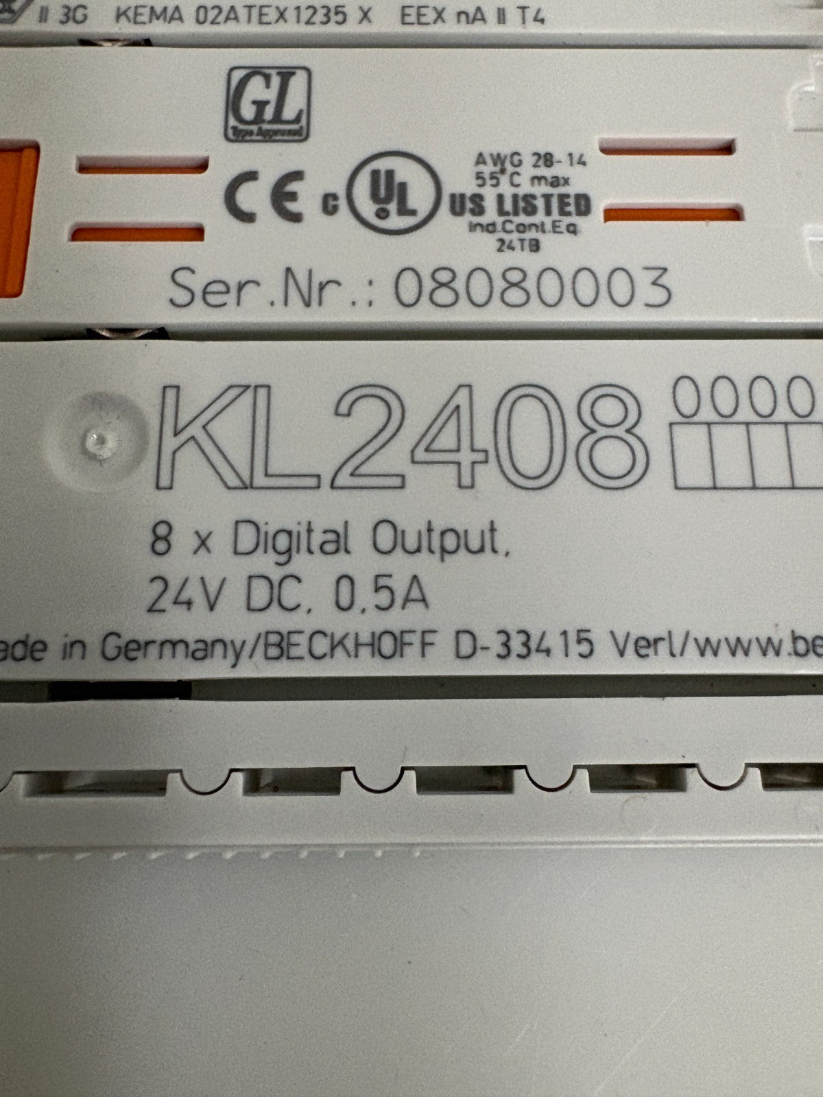 BECKHOFF 8X DIGITAL OUTPUT KL24084