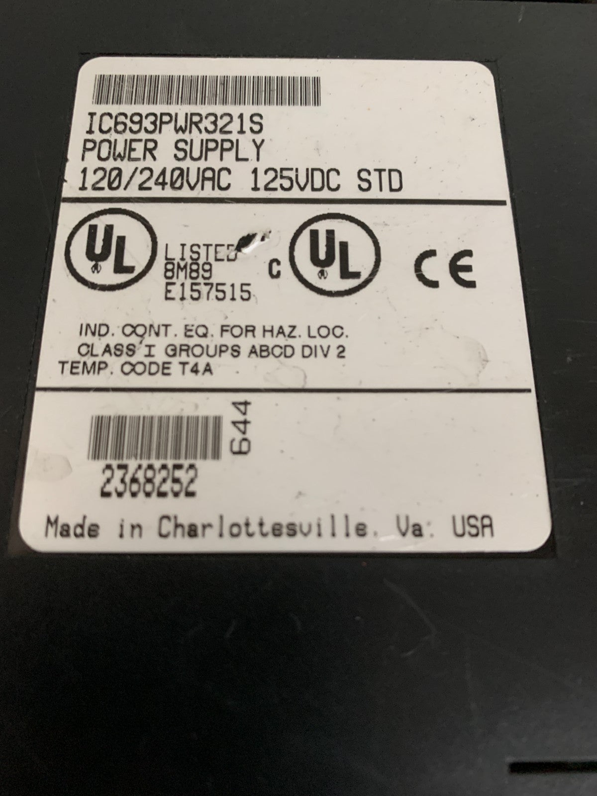 GE FANUC STANDARD POWER SUPPLY PROGRAMMABLE CONTROLLER 90-30 SERIES IC693PWR32152