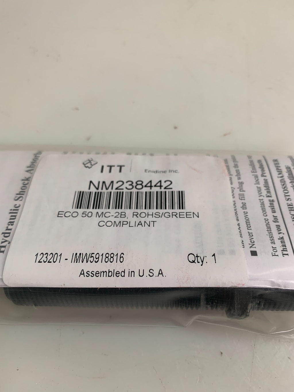 ITT / Enidine Inc.   Hydraulic Shock Absorber  NM238442  W/Bumper