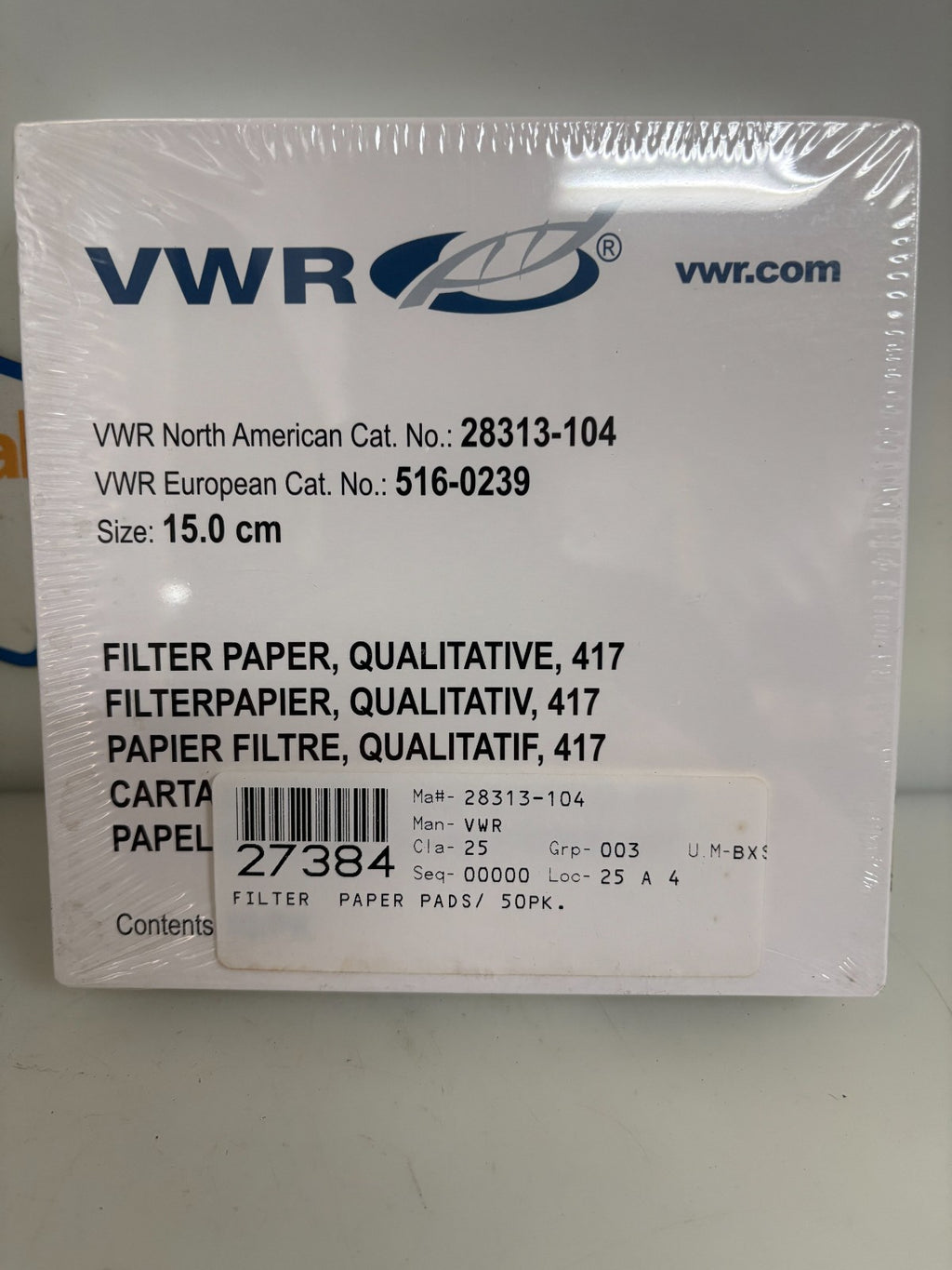 LOT OF 6 VWR QUALITATIVE FILTER 50/PK 28313-1041