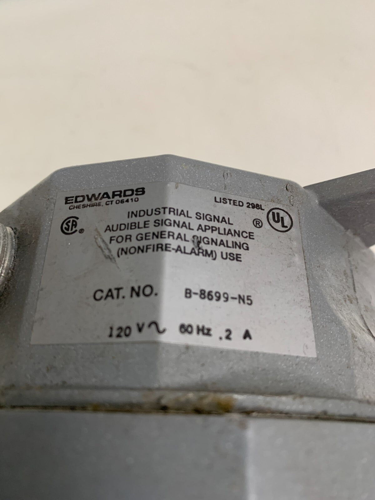 EDWARDS AUDIBLE SIGNALING BUZZER B-8699-N5 2 AVAIL