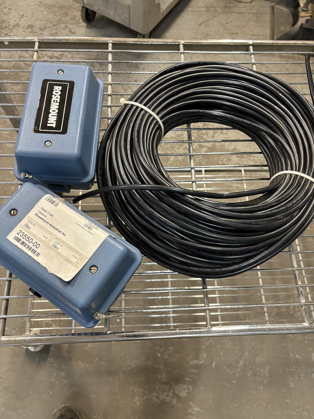 LOT OF 2 ROSEMOUNT ANALYTICAL J BOX W/CABLE EXTENSION ASSY #23550-000