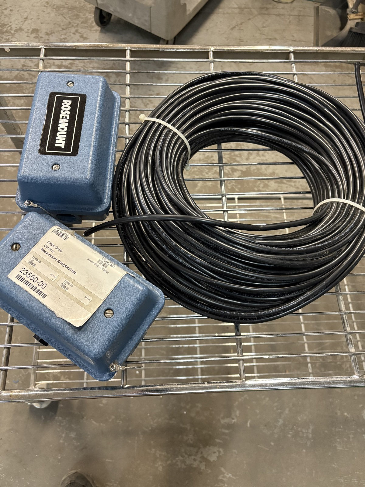 LOT OF 2 ROSEMOUNT ANALYTICAL J BOX W/CABLE EXTENSION ASSY #23550-000