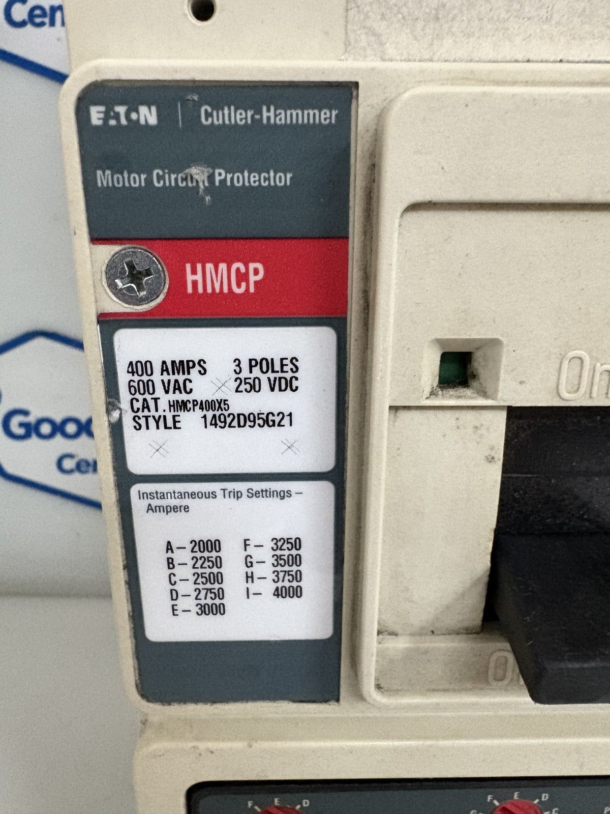 EATON CUTTLER HAMMER HMCP CIRCUIT BREAKER MOTOR PROTECTOR 1492 D95G21