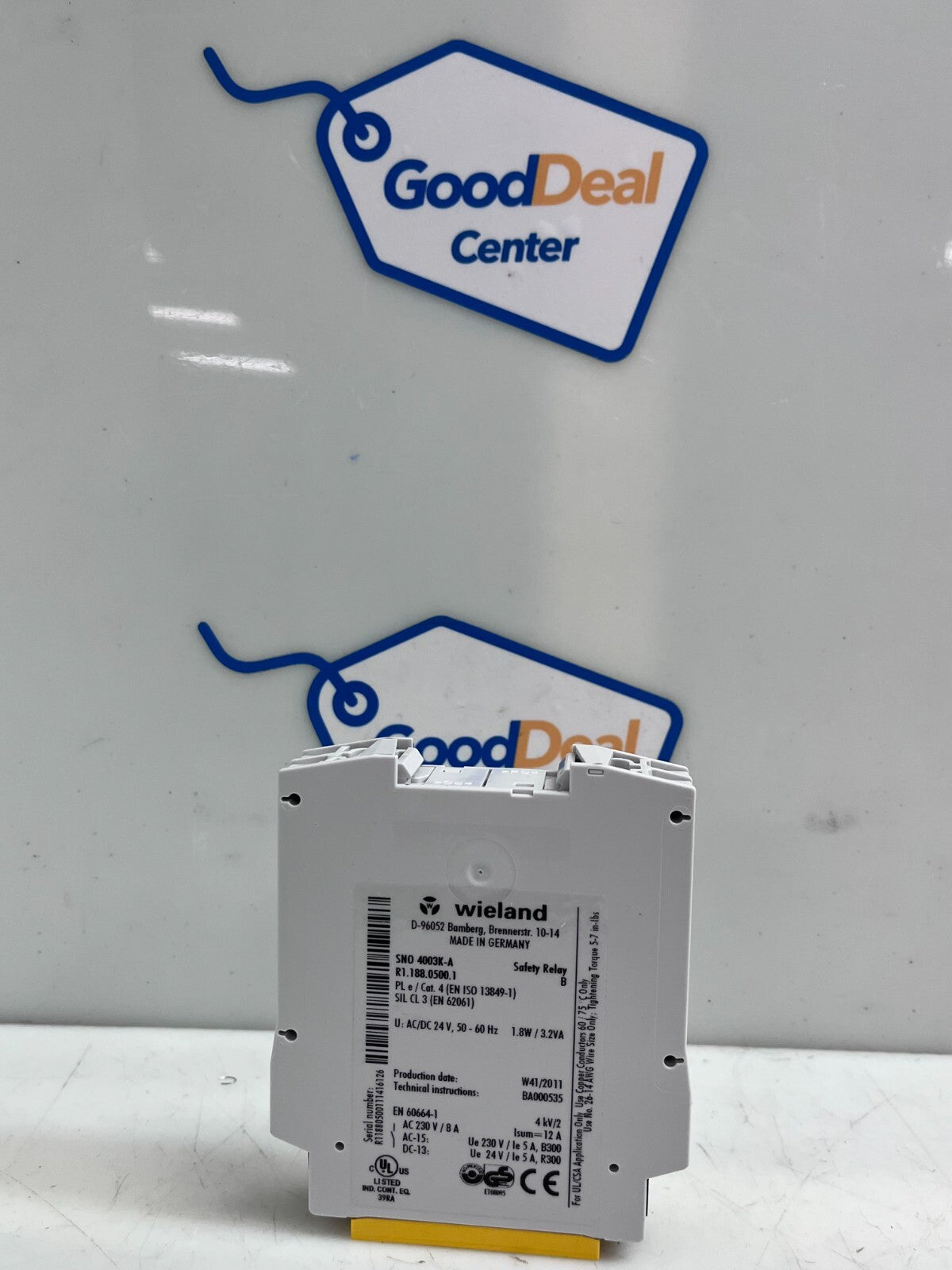 WIELAND D-96052 SNO-4003K-A Safety Switch Relay R1.188.0500.1