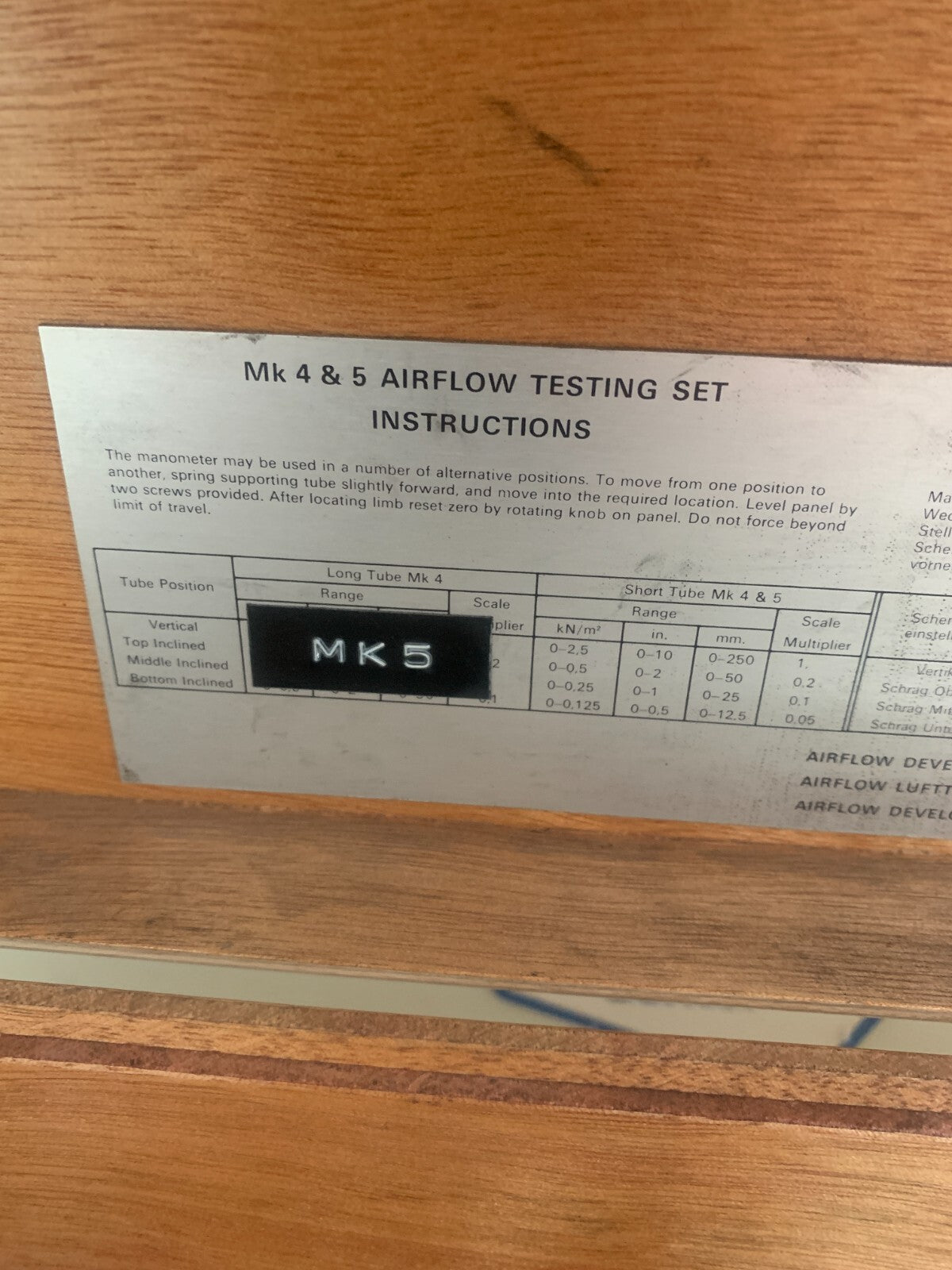AIRFLOW DEVELOPMENTS   MK 4 & 5  Airflow Testing Set   (Vintage)