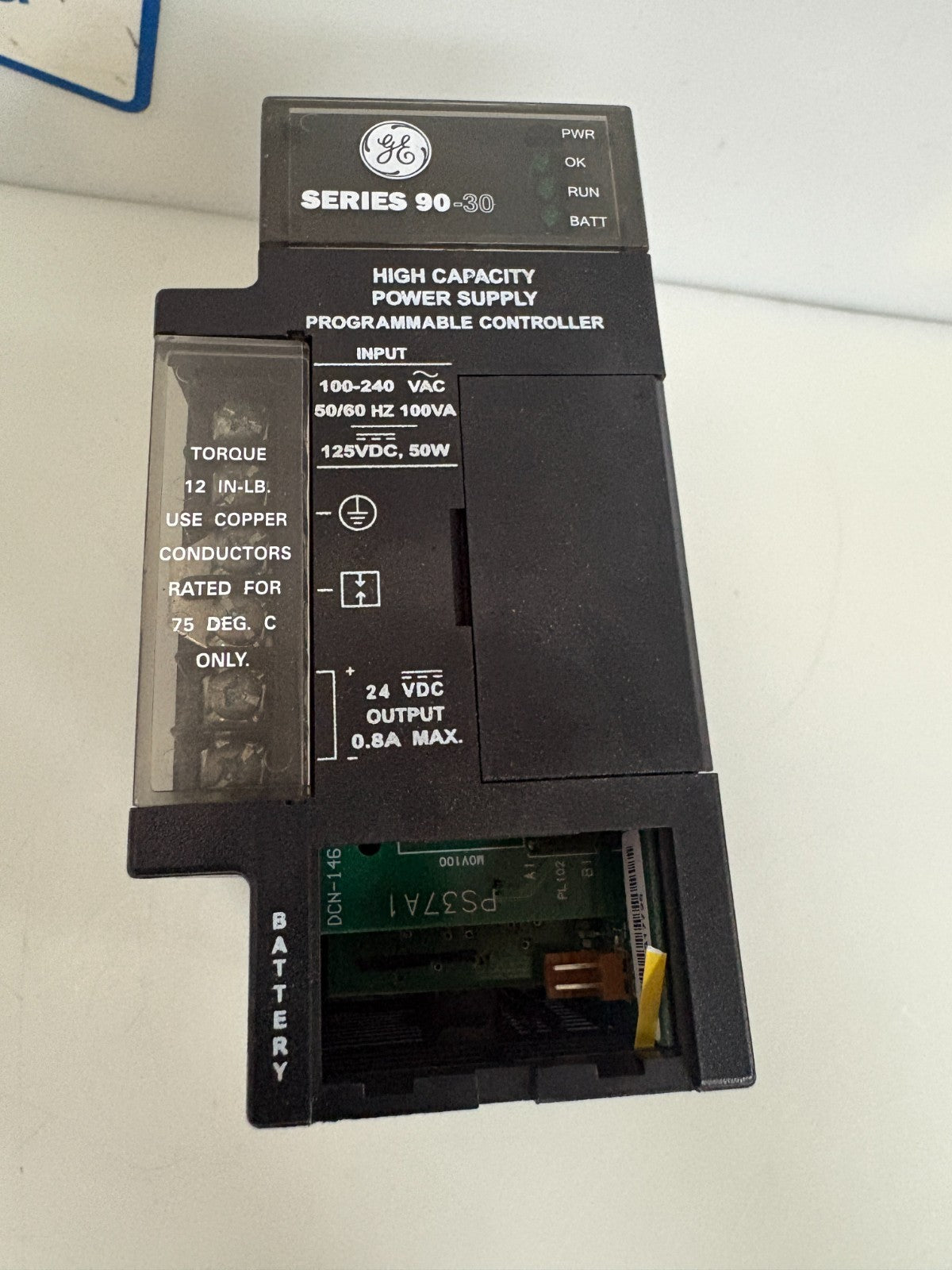 GE FANUC POWER SUPPLY 120/240 VAC HI-CAP 30W IC693PWR330J1