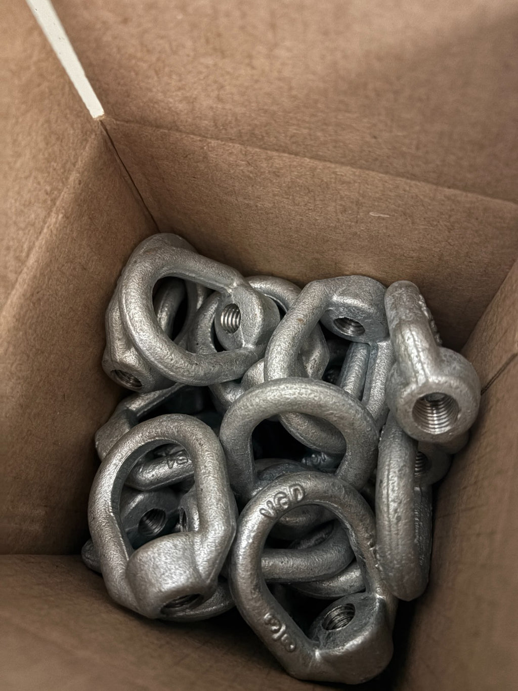 LOT OF 25 H.D. GALVANIZED EYE NUTS 1327T T-3A 3/82