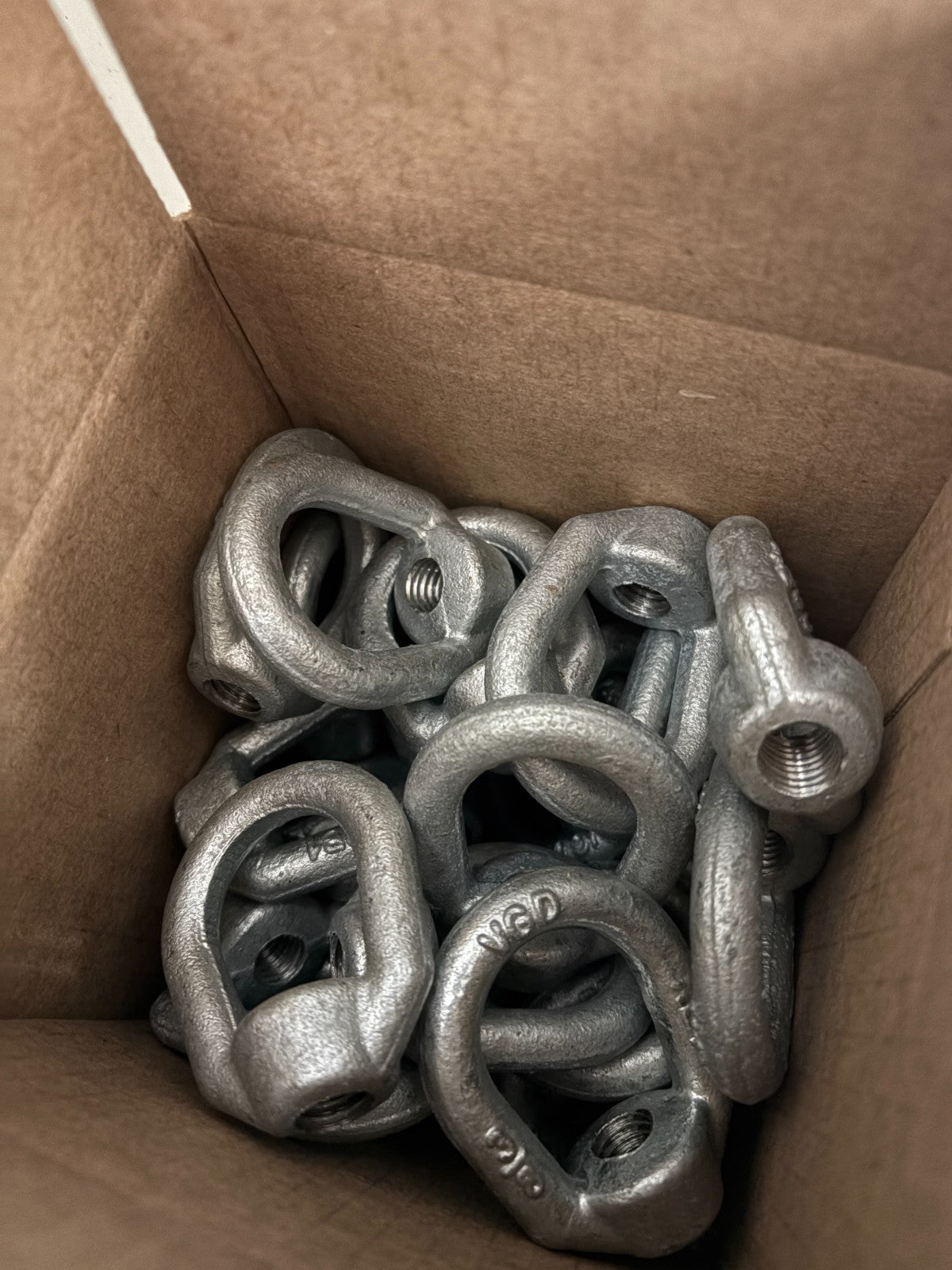 LOT OF 25 H.D. GALVANIZED EYE NUTS 1327T T-3A 3/82