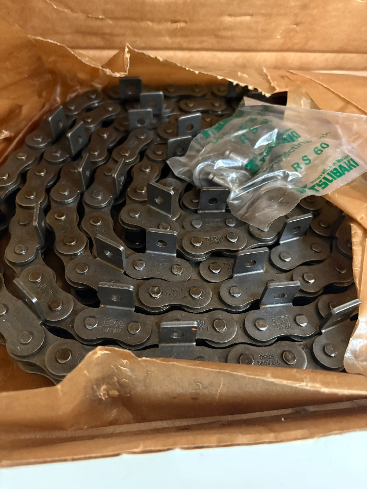 TSUBAKI ROLLER CHAIN 60 A14L 10 FEET RS60 C/W A1 AT EVERY 4TH PITCH1