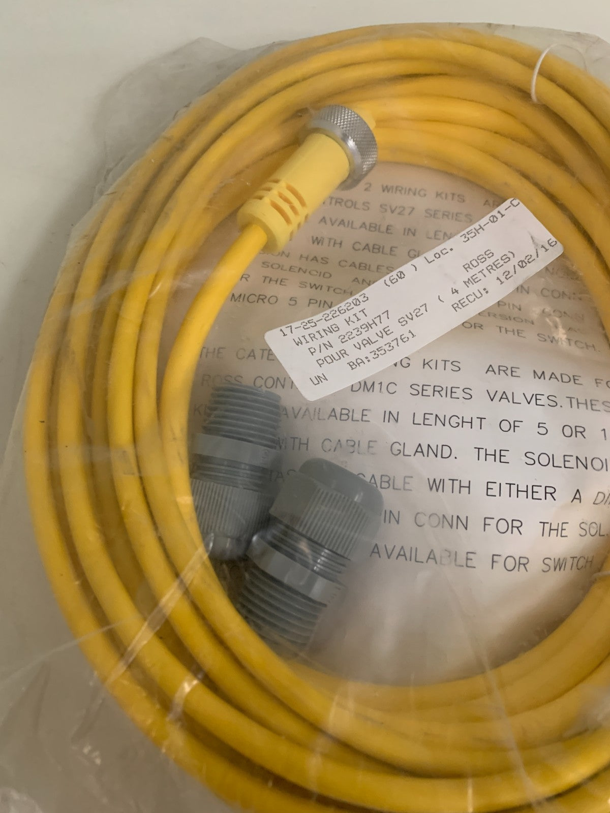 ROSS CONTROLS CATEGORY R CONNECTOR CABLE KIT 2239H77