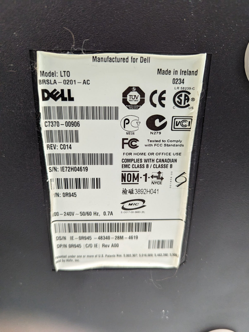 IBM LTO Ultrium2 PN18P8964 in Dell LTO BRSLA-0201-A Box