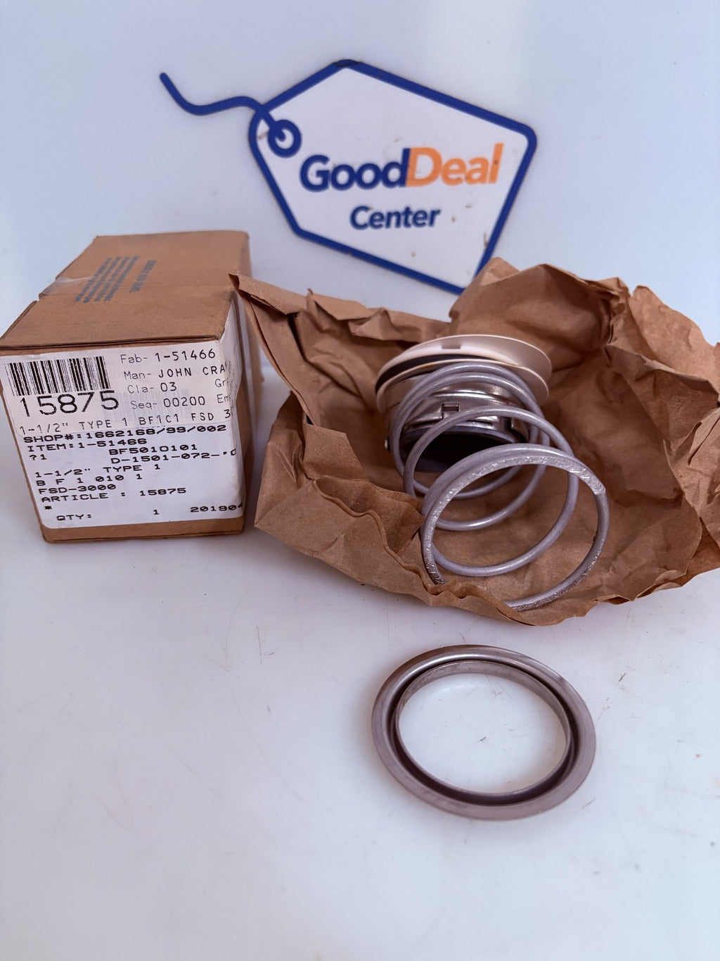 JOHN CRANE 1 1/2 MECHANICAL SEAL #1-51466 FSD-3000 #15875