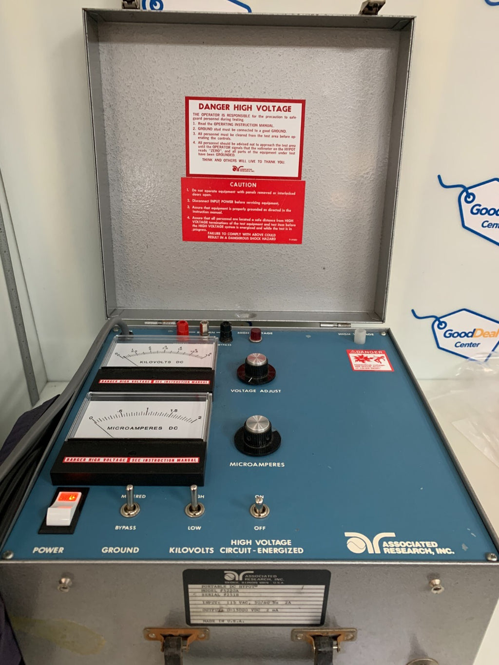 ASSOCIATED RESEARCH 5220A PORTABLE DC HYPOT COMPLETE W/CABLES & MANUAL