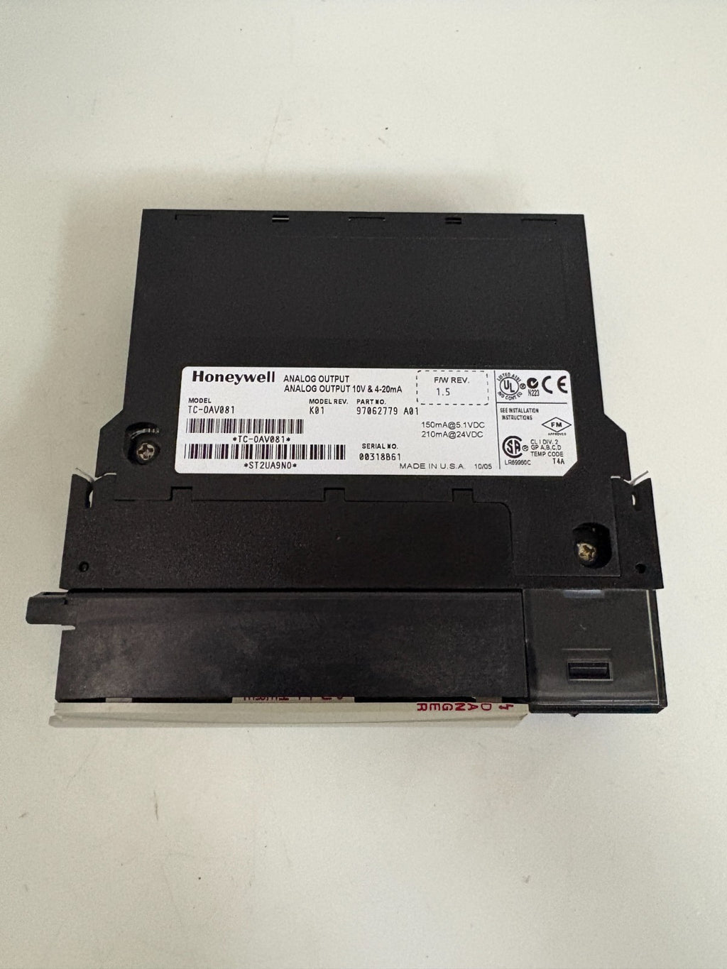 HONEYWELL ANALOG INPUT MODULE TC-0AV 081 K01 97062779 A01
