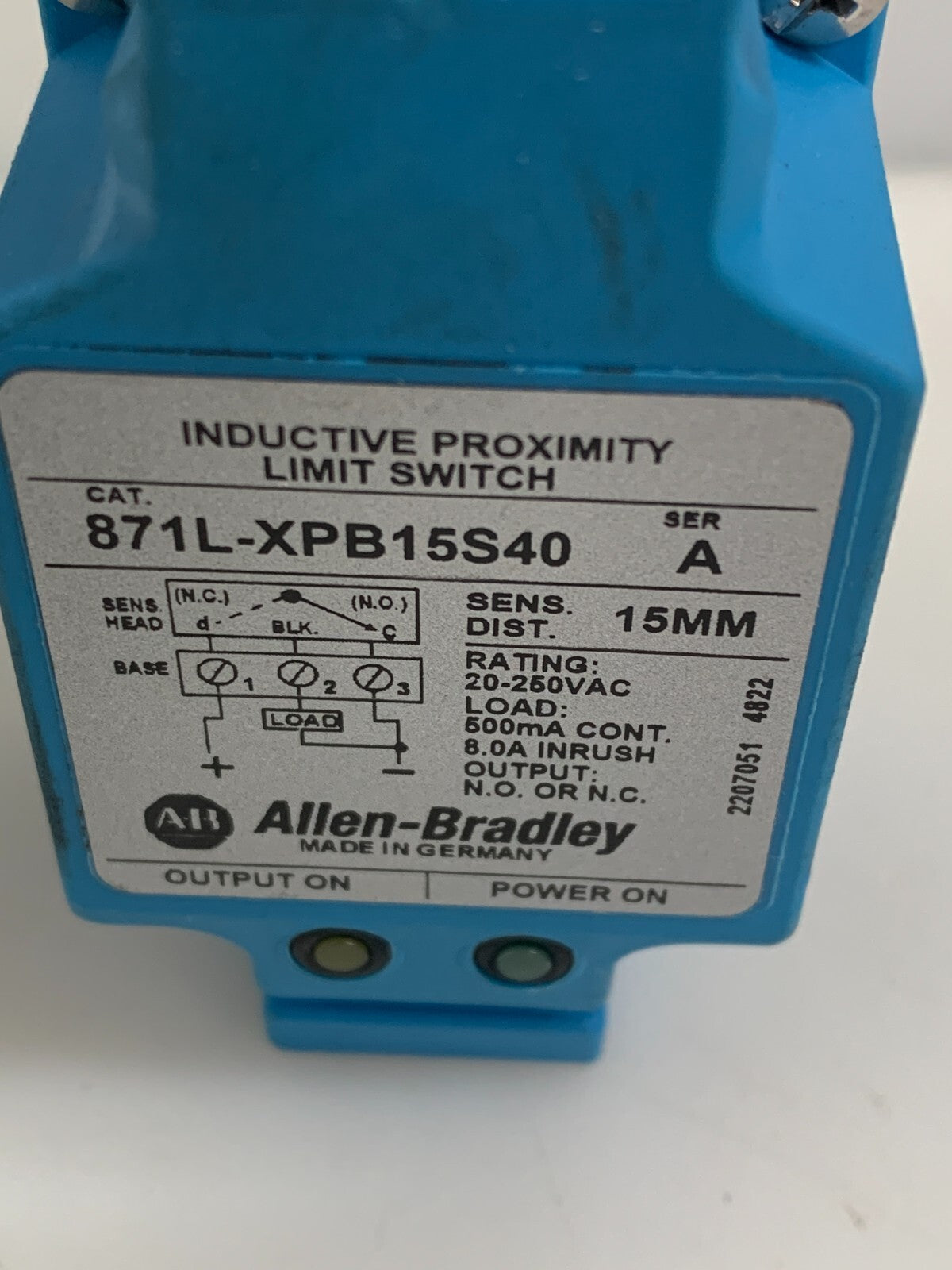 ALLEN BRADLEY PROXIMITY LIMIT SENSOR 871L-XP1315540 A1