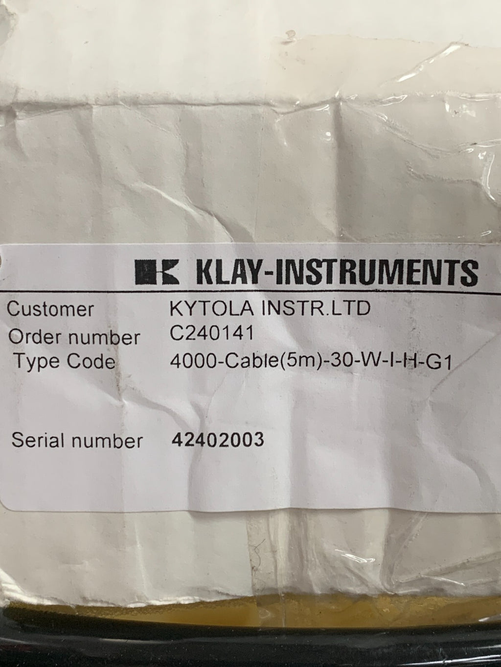 KLAY INSTRUMENTS  Pressure Transmitter  4000-Cable(5m)-30-W-I-H-G1    42402003