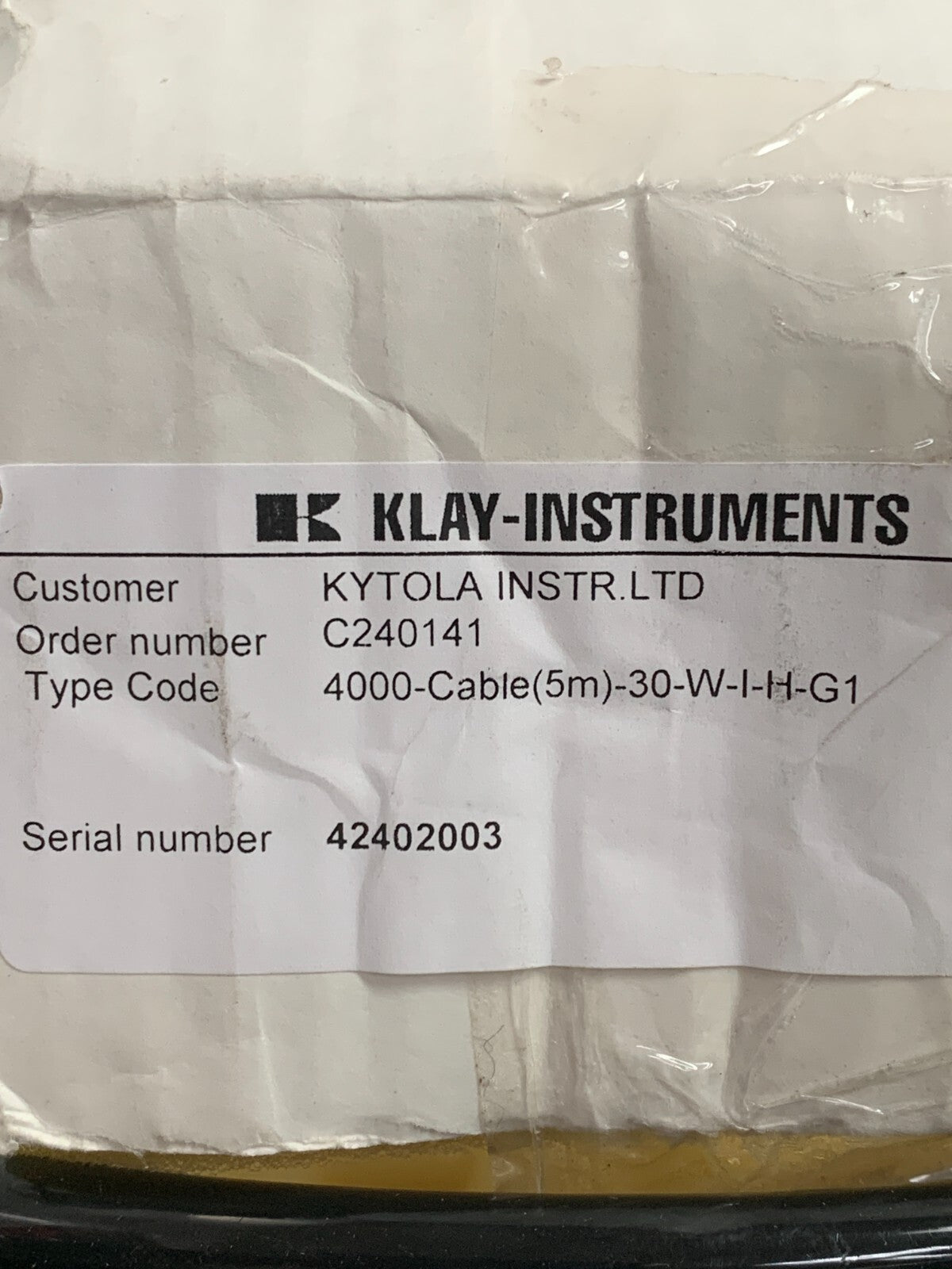 KLAY INSTRUMENTS  Pressure Transmitter  4000-Cable(5m)-30-W-I-H-G1    42402003