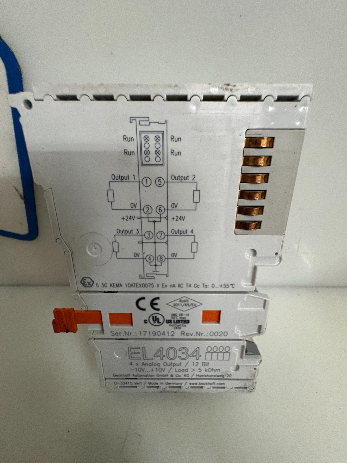 BECKHOFF 4X ANALOG OUTPUT/12 BIT EL 4034