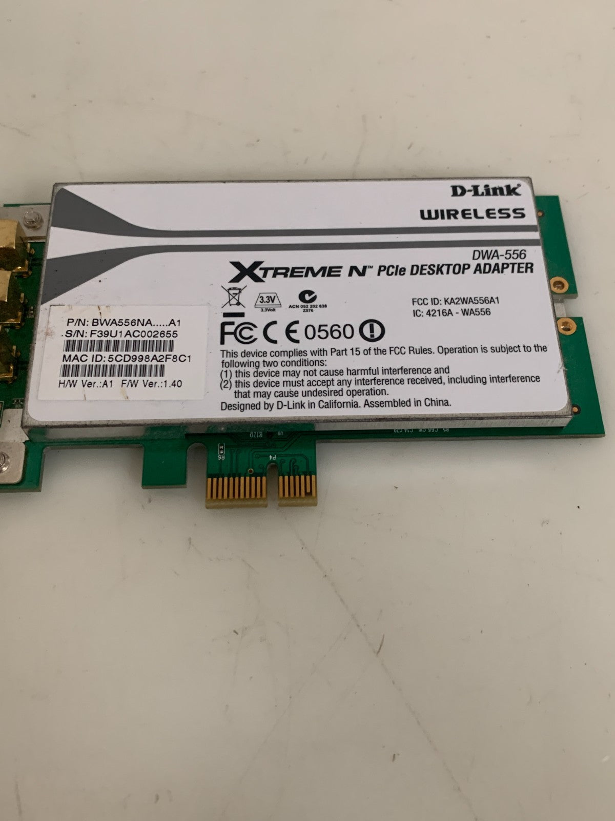 D-LINK WIRELESS XTREME W/ANTENNAS BWA556NA A1