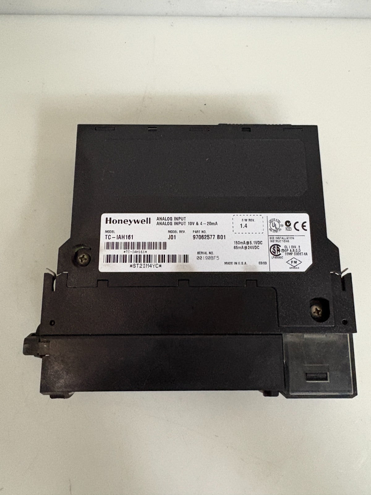 HONEYWELL ANALOG INPUT TC-IAH161 J01 97062577 B01
