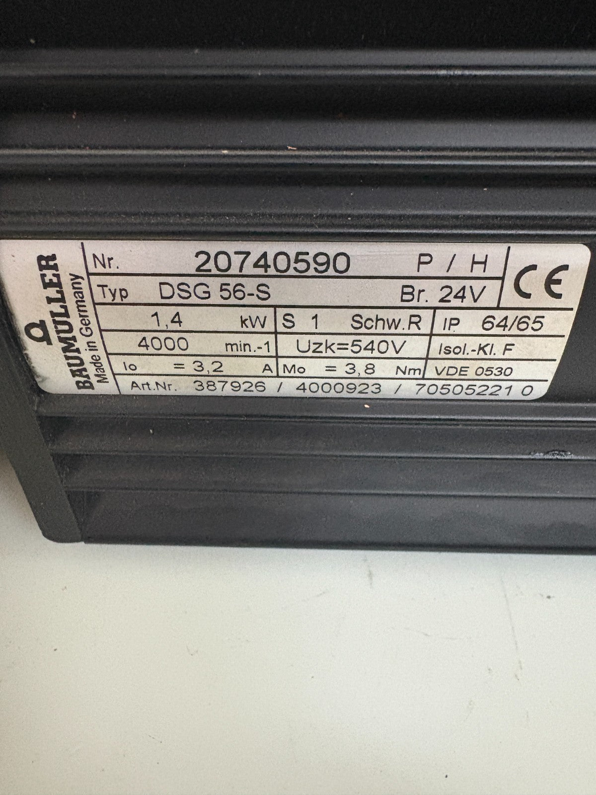 BAUMULLER SERVO MOTOR DSG 56-S4
