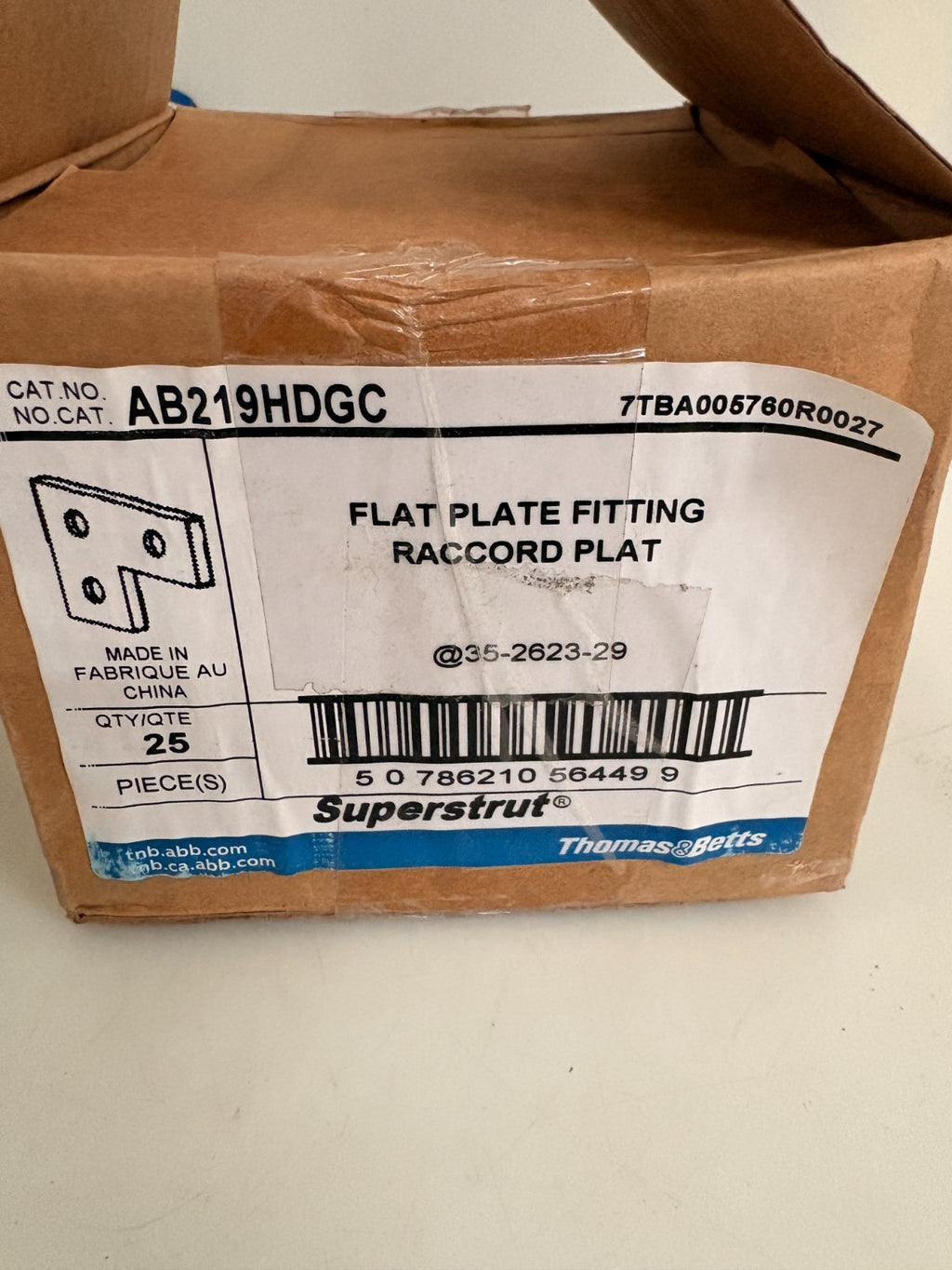 THOMAS & BETTS SUPERSTRUT FLAT PLATE FITTING AB219HDGC 25 IN BOX2