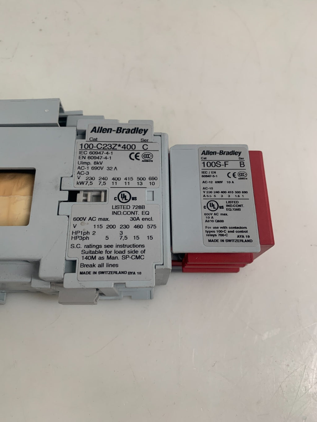 ALLEN BRADLEY SAFETY CONTACTOR 100S-C23ZJ422C 100-C23Z 400 C 100S-F C