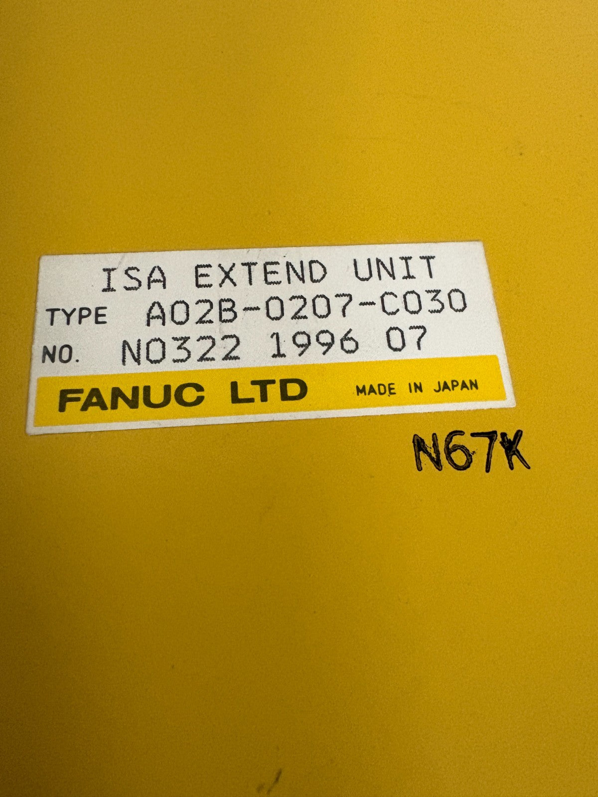 FANUC ISA EXTEND UNIT A02B-0207-C0301