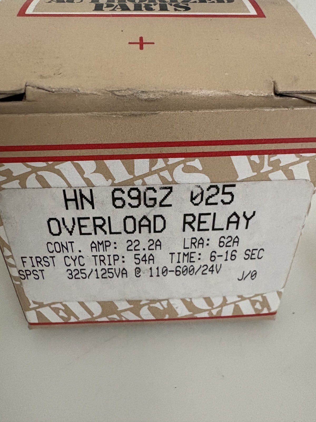 CARRIER OVERLOAD RELAY HN 69 GZ 0252