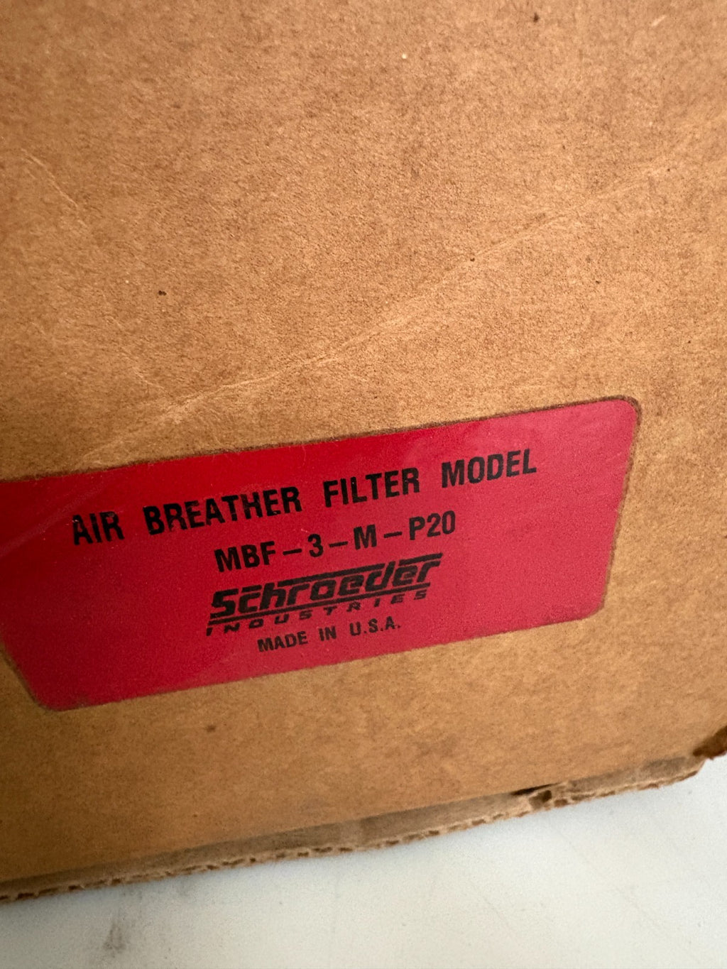 SCHROEDER AIR BREATHER FILTER MBF-3-M-P20