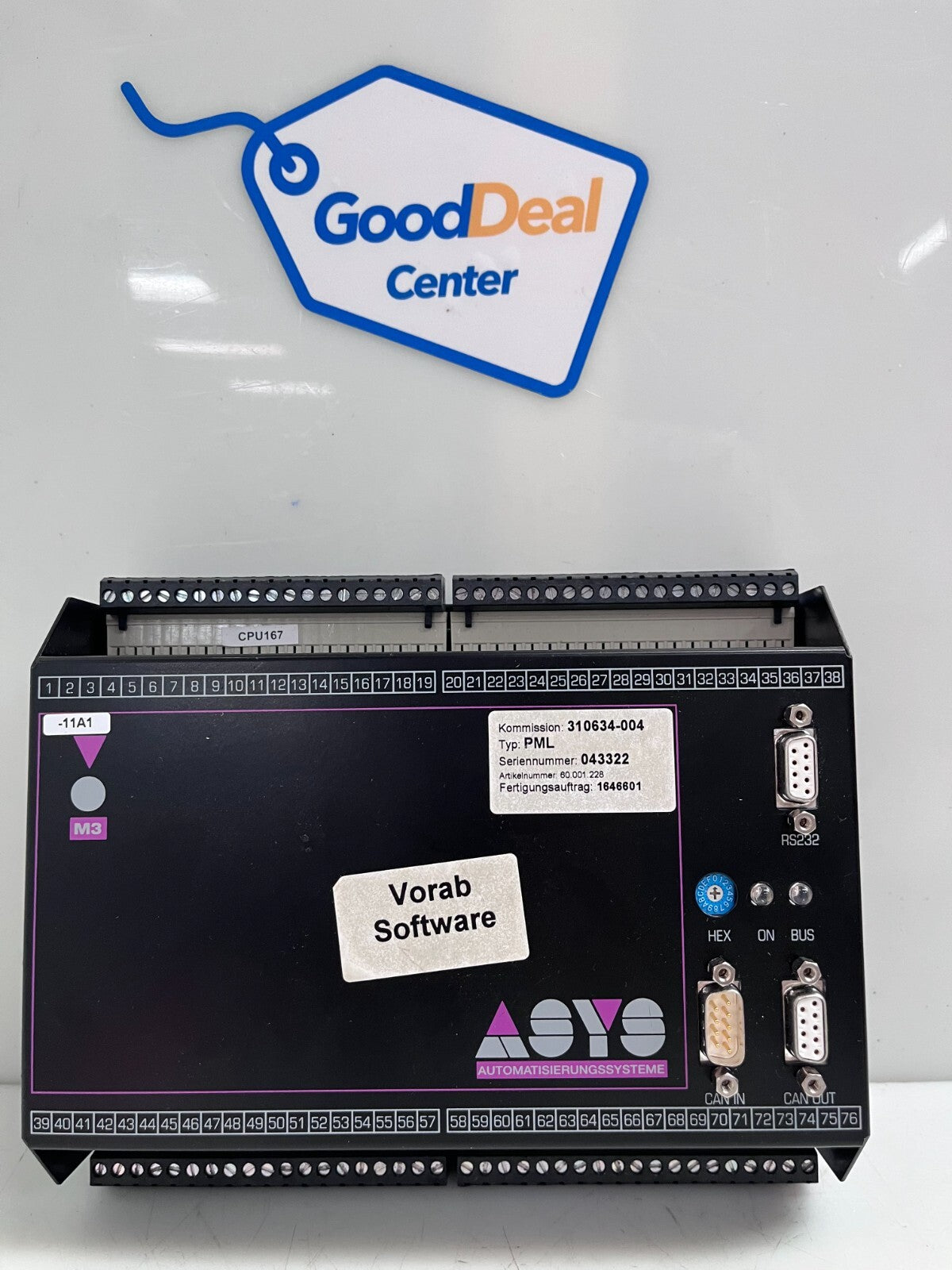 ELREST ASYS/CAN/M3/CPU167E/V1.51 DCE-4V Linear Servo Motor Drive 108030360