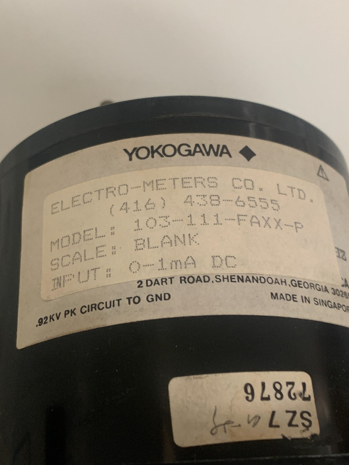 YOGOKAWA ELECTRO METERS BLANK SCALE #103-111-FAXX-D2