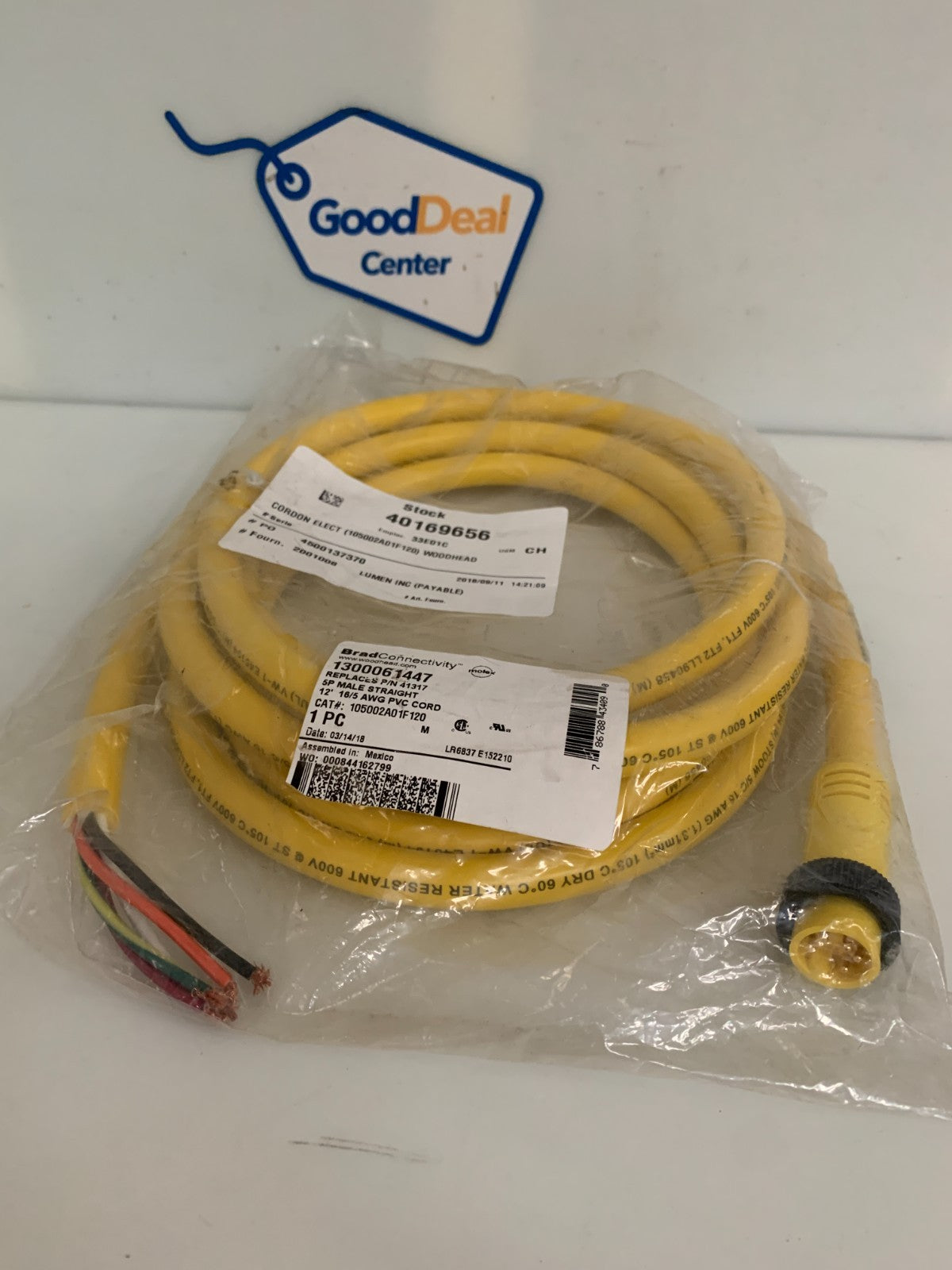 BRAD CONNECTIVITY 12' 16/5 AWG PVC CORD0