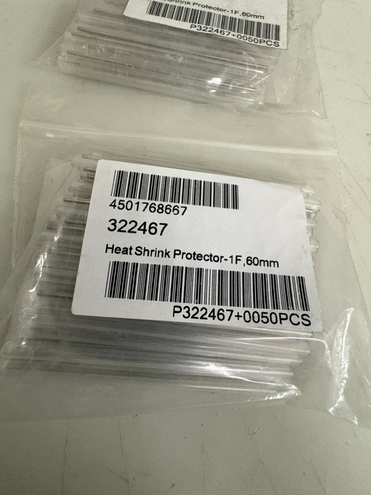LOT OF 4 BAGS CORNING HEAT SHRINK PROTECTOR 1F 60MM #3224671