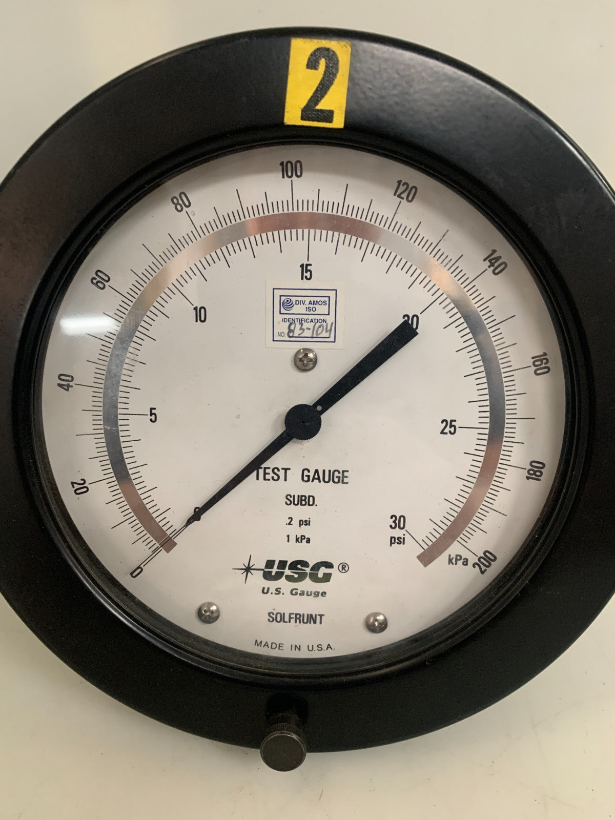 USG SOLFRUNT TEST GAUGE SUBD. 30 PSI 200 KPA