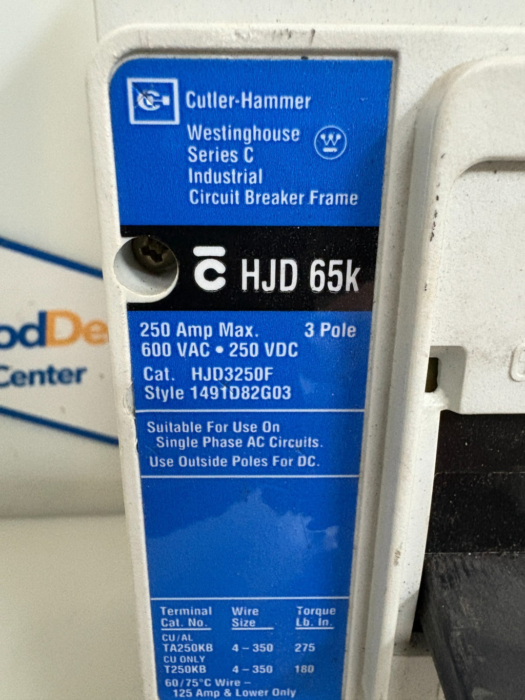 EATON CUTLER HAMMER 250 AMP HJD3250F2